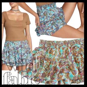 Wild Fable Multi-Colour Paisley Print Skirt Skort (M)